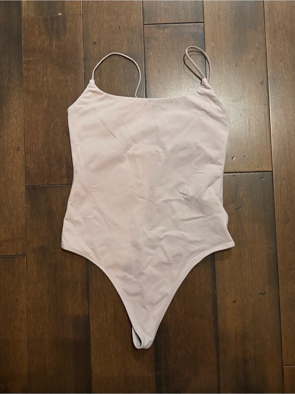 Soft Light Pink Spaghetti-Strap One-Piece Bodysuit